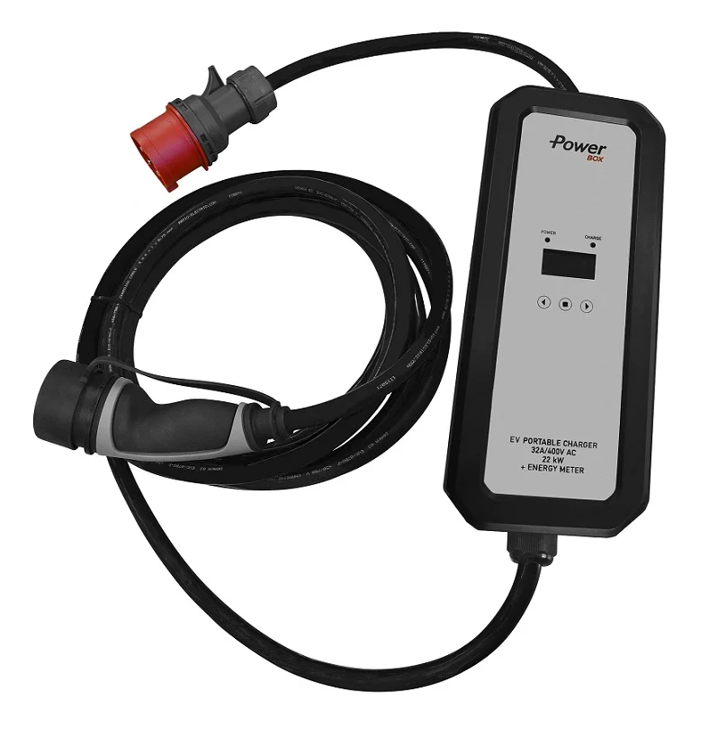 Prenosna polnilna postaja 16A/3F T2 + kWh + DC zaščita